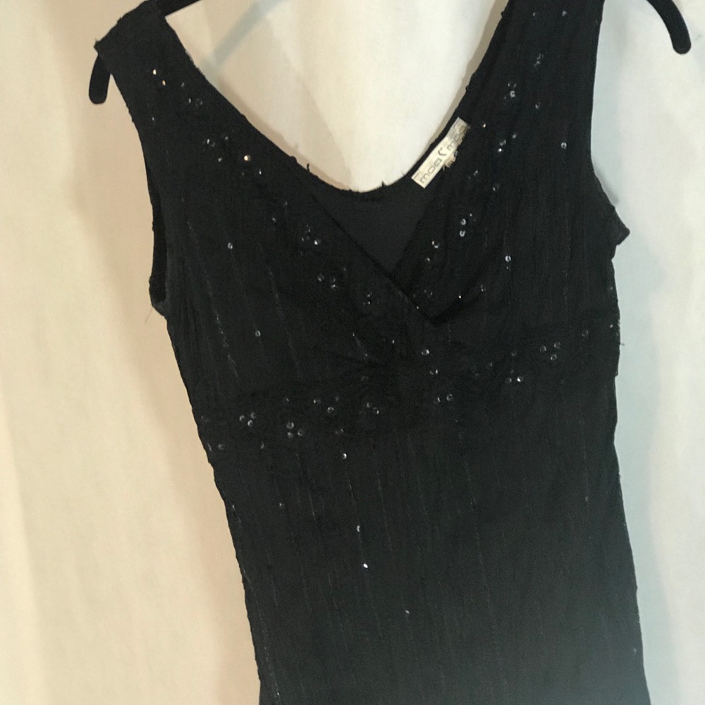 MaoMao black sequin lined sleeveless top M